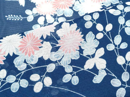 平和屋着物＊夏物　小紋　絽　流水花文　洗える着物　CABK0707th
