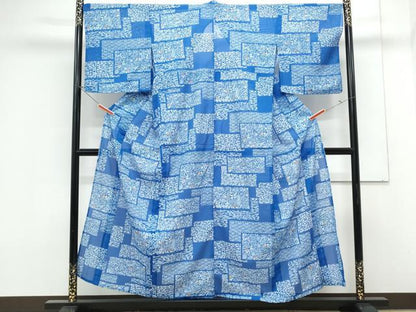 平和屋着物＊夏物　小紋　絽　花蝶文　洗える着物　CABK0708th