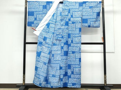 平和屋着物＊夏物　小紋　絽　花蝶文　洗える着物　CABK0708th