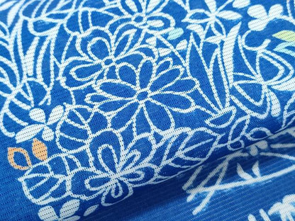 平和屋着物＊夏物　小紋　絽　花蝶文　洗える着物　CABK0708th