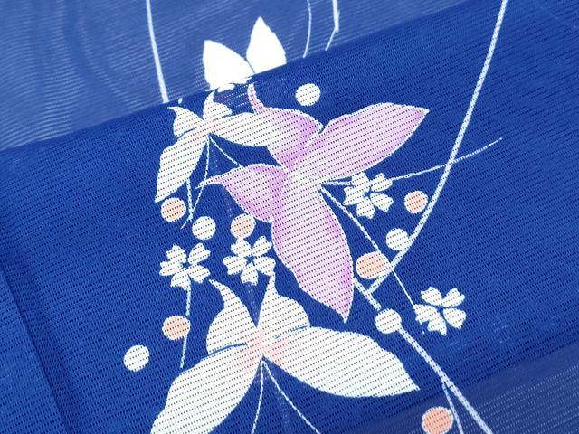 平和屋着物＊夏物　小紋　絽　花蝶文　洗える着物　CABK0710th