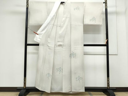 平和屋着物＊夏物　訪問着　絽　枝葉文　正絹　逸品　CABK0711th