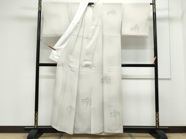 平和屋着物＊夏物　訪問着　絽　枝葉文　正絹　逸品　CABK0711th
