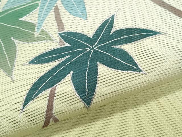 平和屋着物＊夏物　訪問着　絽　枝楓文　暈し染め　銀彩　正絹　逸品　CABK0712th