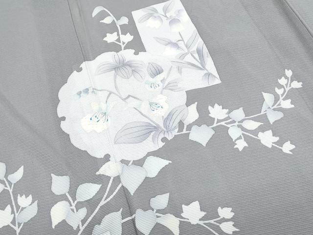 平和屋着物＊夏物　小紋　絽　手描き　雪輪花文　正絹　逸品　CABK0713th
