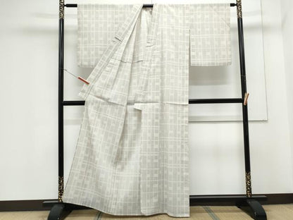 平和屋着物＊夏物　大島紬　夏大島　白大島　150亀甲　吉祥間道　正絹　逸品　CABK0719th