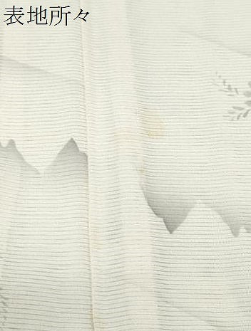 平和屋着物＊夏物　小紋　絽　遠山草花文　正絹　逸品　CABK0723th
