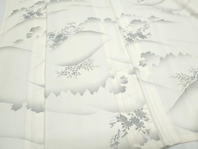 平和屋着物＊夏物　小紋　絽　遠山草花文　正絹　逸品　CABK0723th