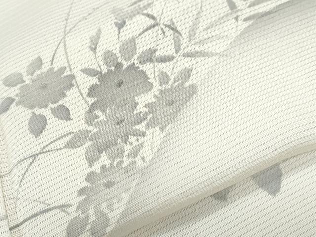 平和屋着物＊夏物　小紋　絽　遠山草花文　正絹　逸品　CABK0723th