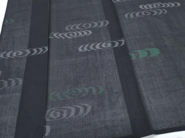 平和屋着物＊夏物　紗紬　光琳水　黒地　正絹　逸品　CABK0727th