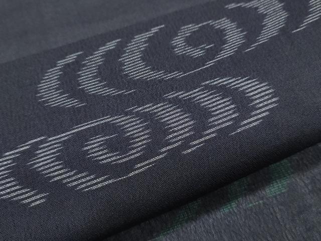 平和屋着物＊夏物　紗紬　光琳水　黒地　正絹　逸品　CABK0727th