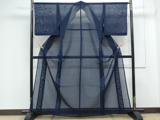 平和屋着物＊夏物　小紋　二重紗　霞文　正絹　逸品　CABK0729th