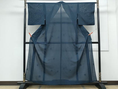 平和屋着物＊夏物　色無地　絽　草花紋紗　褐返色　正絹　逸品　CABK0731th