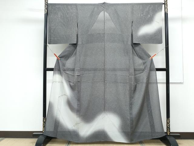 平和屋着物＊夏物　訪問着　絽　流水文　暈し染め　銀彩　正絹　逸品　CABK0732th