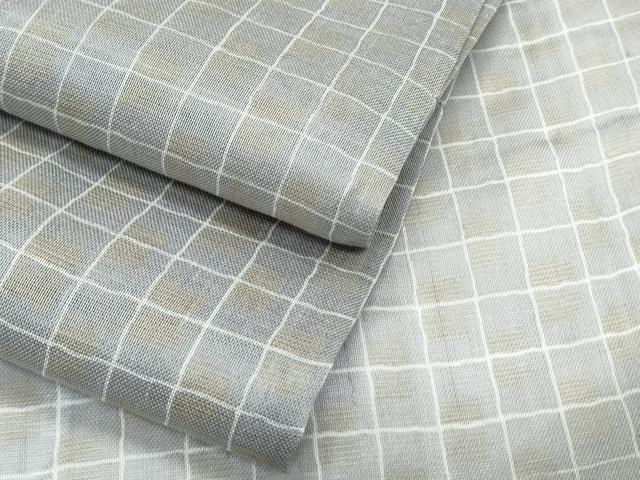 平和屋着物＊夏物　小紋　紗紬　格子文　正絹　逸品　CABK0735th