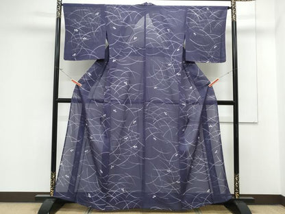 平和屋着物＊夏物　小紋　絽　芝草文　正絹　逸品　CABK0736th