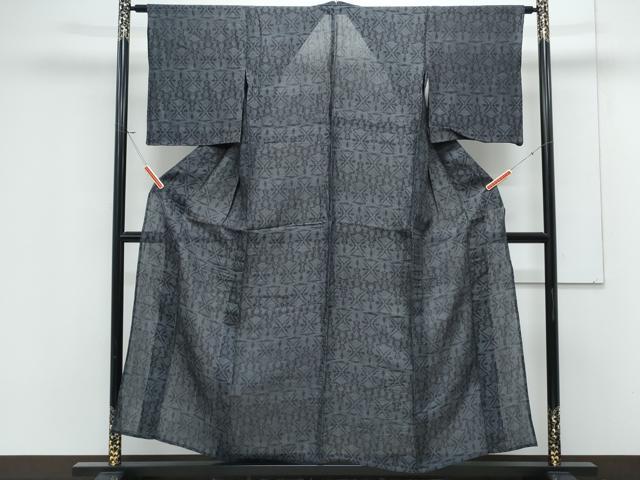 平和屋着物＊夏物　石川県指定無形文化財　能登上布　本麻手織上布　吉祥文　麻　逸品　CABK0739th