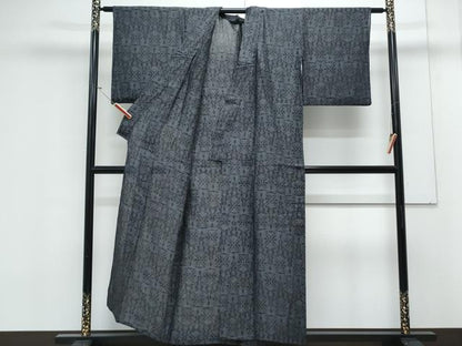 平和屋着物＊夏物　石川県指定無形文化財　能登上布　本麻手織上布　吉祥文　麻　逸品　CABK0739th