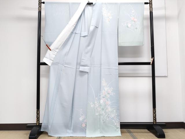 平和屋着物＊夏物　訪問着　絽　友禅　草花文　正絹　逸品　CABK0746th
