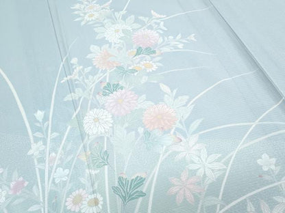平和屋着物＊夏物　訪問着　絽　友禅　草花文　正絹　逸品　CABK0746th