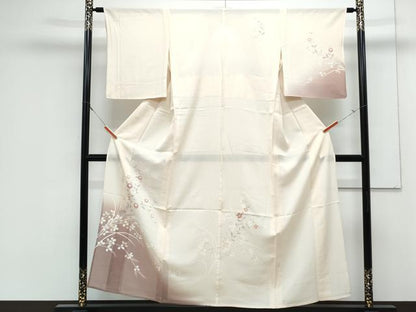 平和屋着物＊夏物　訪問着　絽　友禅　草花文　暈し染め　西武百貨店扱い　正絹　逸品　CABK0751th