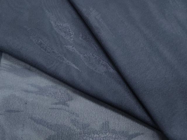 平和屋着物＊夏物　小紋　紗　霞文　濃紺地　洗える着物　CABK0758th