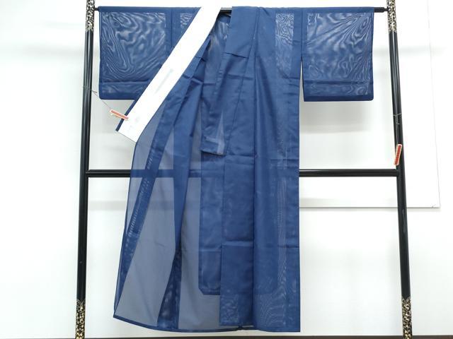 平和屋着物＊夏物　色無地　絽　鉄紺色　洗える着物　CABK0761th