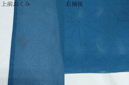 平和屋着物＊夏物　小紋　絽　麻の葉文様　洗える着物　CABK0763th