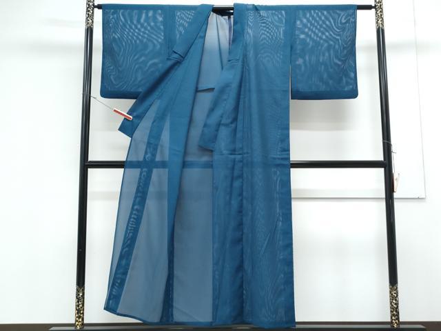 平和屋着物＊夏物　小紋　絽　麻の葉文様　洗える着物　CABK0763th