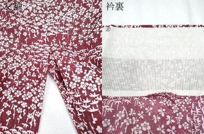 平和屋着物＊夏物　小紋　絽　草花文　洗える着物　CABK0766th