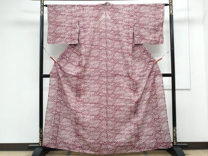 平和屋着物＊夏物　小紋　絽　草花文　洗える着物　CABK0766th