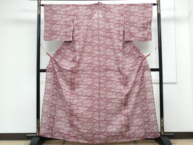 平和屋着物＊夏物　小紋　絽　草花文　洗える着物　CABK0766th