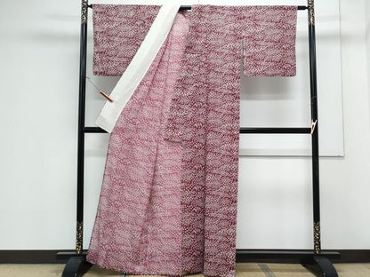 平和屋着物＊夏物　小紋　絽　草花文　洗える着物　CABK0766th