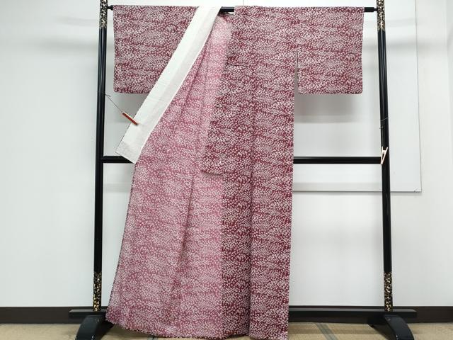平和屋着物＊夏物　小紋　絽　草花文　洗える着物　CABK0766th