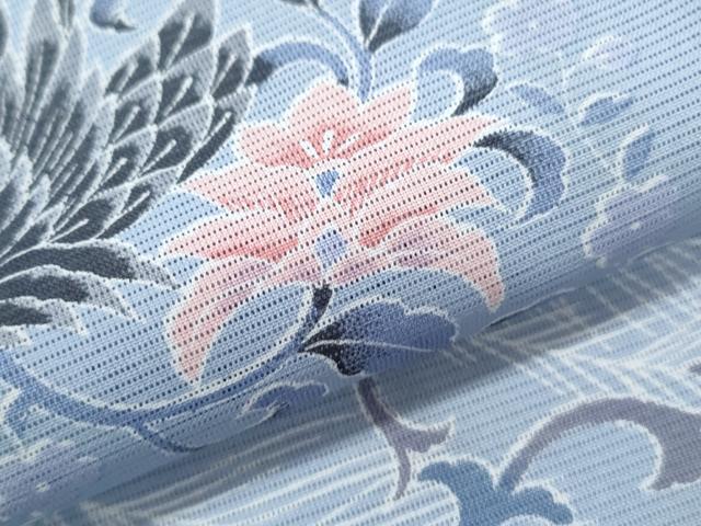 平和屋着物＊夏物　訪問着　絽　孔雀花文　洗える着物　CABK0767th