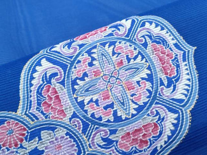 平和屋着物＊夏物　訪問着　絽　短冊絵皿花文　金彩　洗える着物　CABK0771th