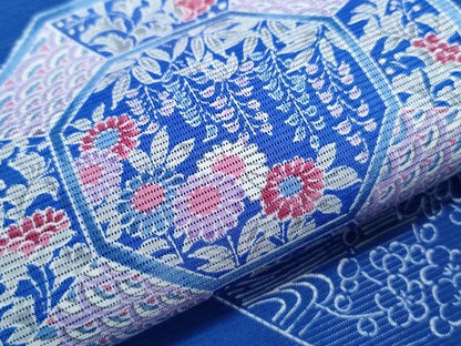 平和屋着物＊夏物　訪問着　絽　短冊絵皿花文　金彩　洗える着物　CABK0771th