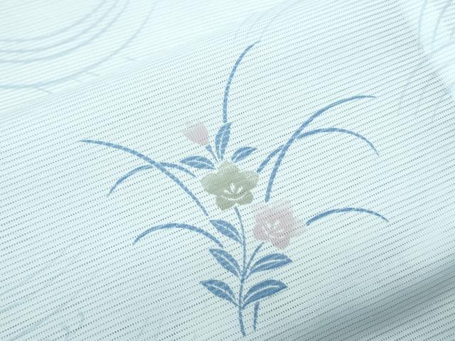 平和屋着物＊夏物　小紋　絽　流水草花文　洗える着物　CABK0778th