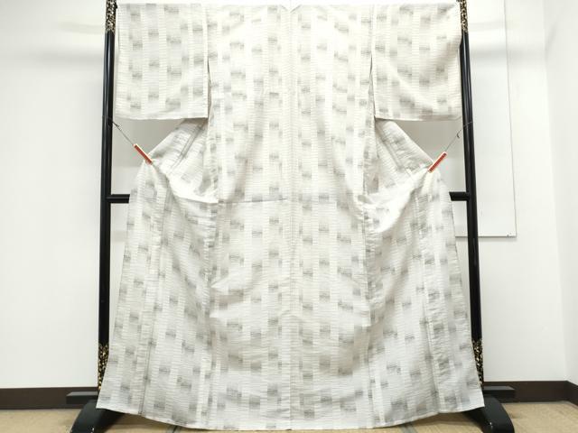 平和屋着物＊夏物　小紋　縦絽　吉祥間道　洗える着物　CABK0779th