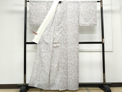 平和屋着物＊夏物　小紋　絽　吹き寄せ花文　洗える着物　CABK0782th
