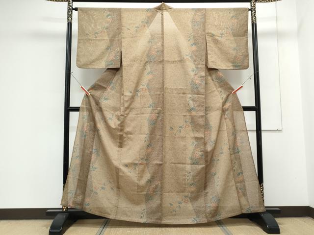 平和屋着物＊夏物　小紋　絽　花間道　洗える着物　CABK0786th