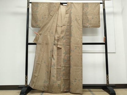 平和屋着物＊夏物　小紋　絽　花間道　洗える着物　CABK0786th