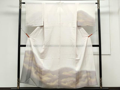 平和屋着物＊夏物　訪問着　絽　霞文　暈し染め　正絹　逸品　CABK0790th