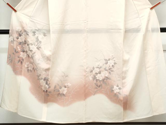 平和屋着物＊夏物　訪問着　絽　手書き　草花文　暈し染め　正絹　逸品　CABK0791th