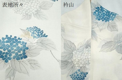 平和屋着物＊夏物　小紋　絽　紫陽花　正絹　逸品　CABK0793th