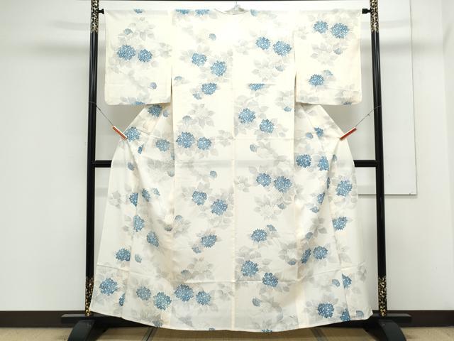 平和屋着物＊夏物　小紋　絽　紫陽花　正絹　逸品　CABK0793th