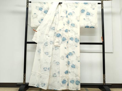 平和屋着物＊夏物　小紋　絽　紫陽花　正絹　逸品　CABK0793th