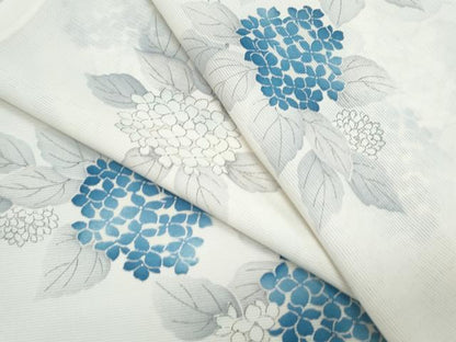 平和屋着物＊夏物　小紋　絽　紫陽花　正絹　逸品　CABK0793th