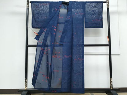 平和屋着物＊夏物　小紋　紗　吉祥文　正絹　逸品　CABK0795th