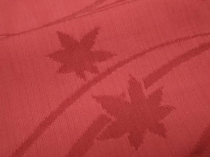 平和屋着物＊夏物　色無地　流水楓紋紗　朱・緋色　正絹　逸品　CABK0796th